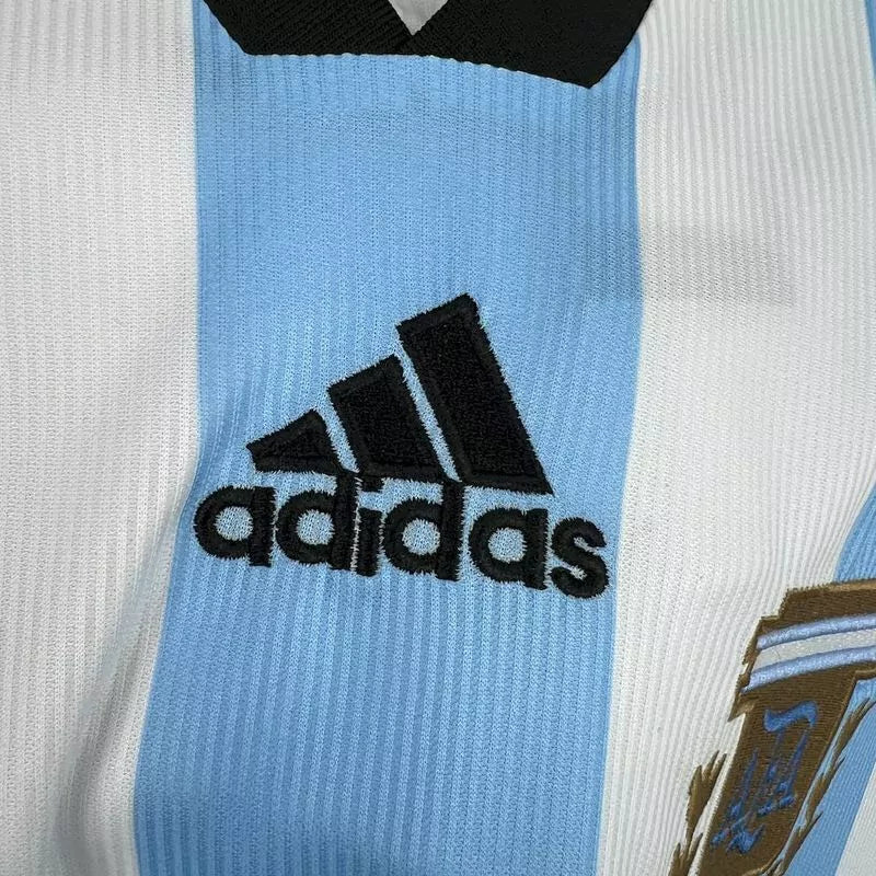 Argentina Retro Home 1998 Manga Longa - Azul e Branca