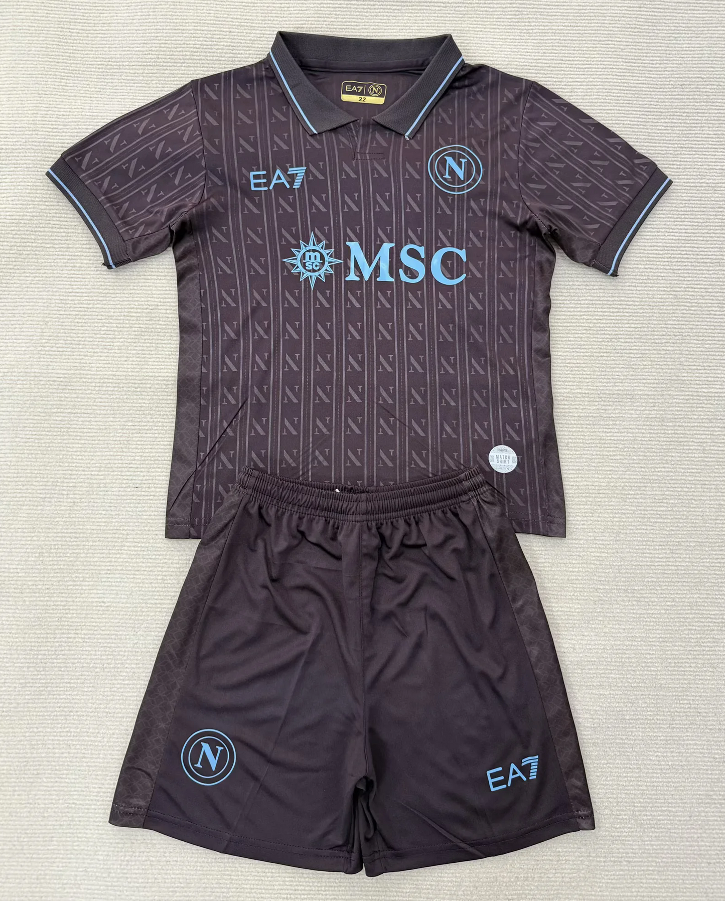 Kit Infantil Napoli Third 25/26 - Preto