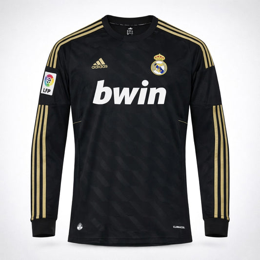 Real Madrid Away Retrô 11/12 Manga Longa Adidas - Preto