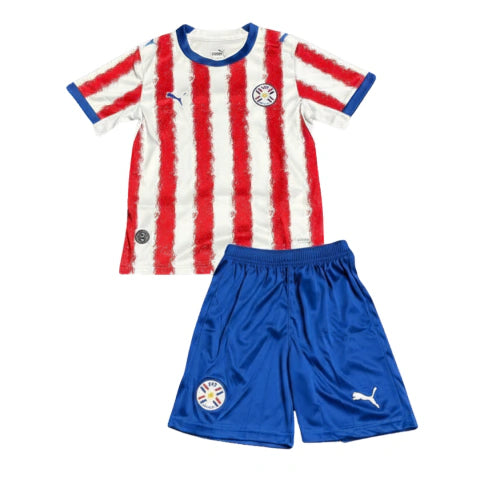 Kit Infantil Paraguai Home 26/27 - Branco e Vermelho
