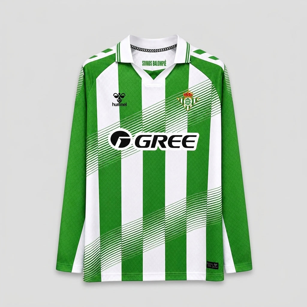 Real Bétis Home 26/27 Manga Longa Hummel - Branca e Verde