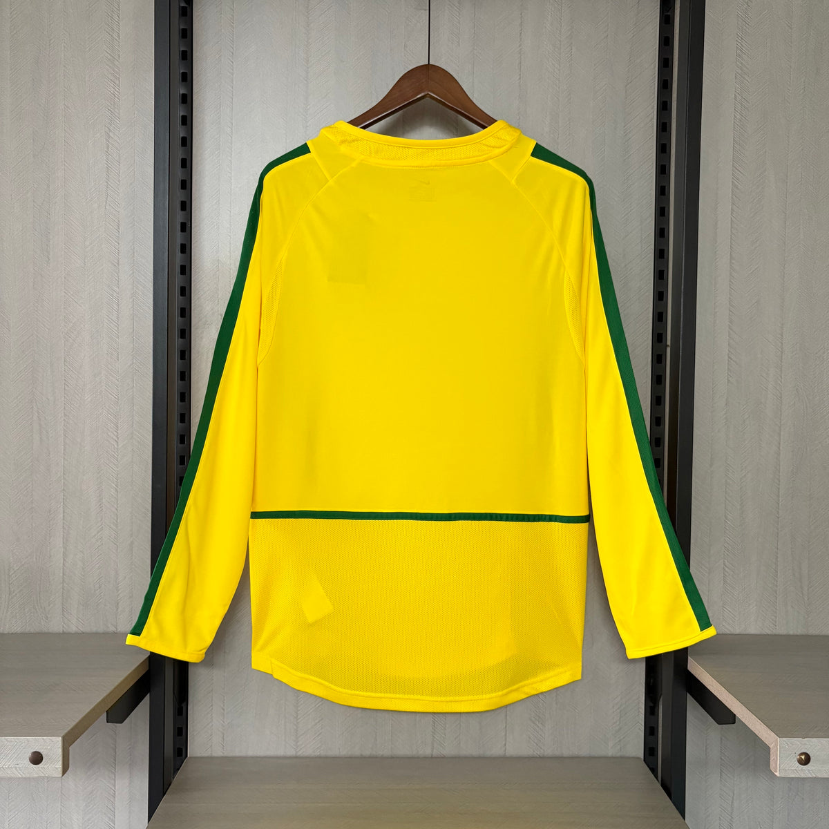 Brasil Home Retrô 2002 Manga Longa Nike - Amarela