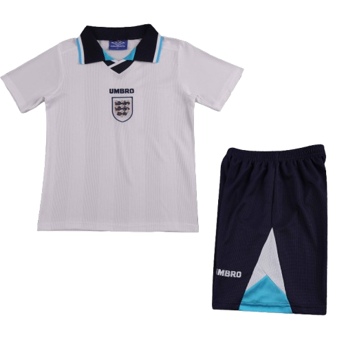 Kit Infantil Inglaterra Home Retro 1996 - Branca