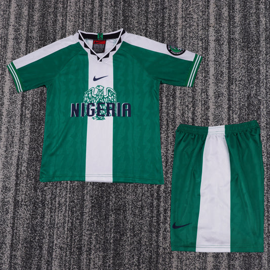 Kit Infantil Nigeria Home Retrô 1996 - Verde e Branco