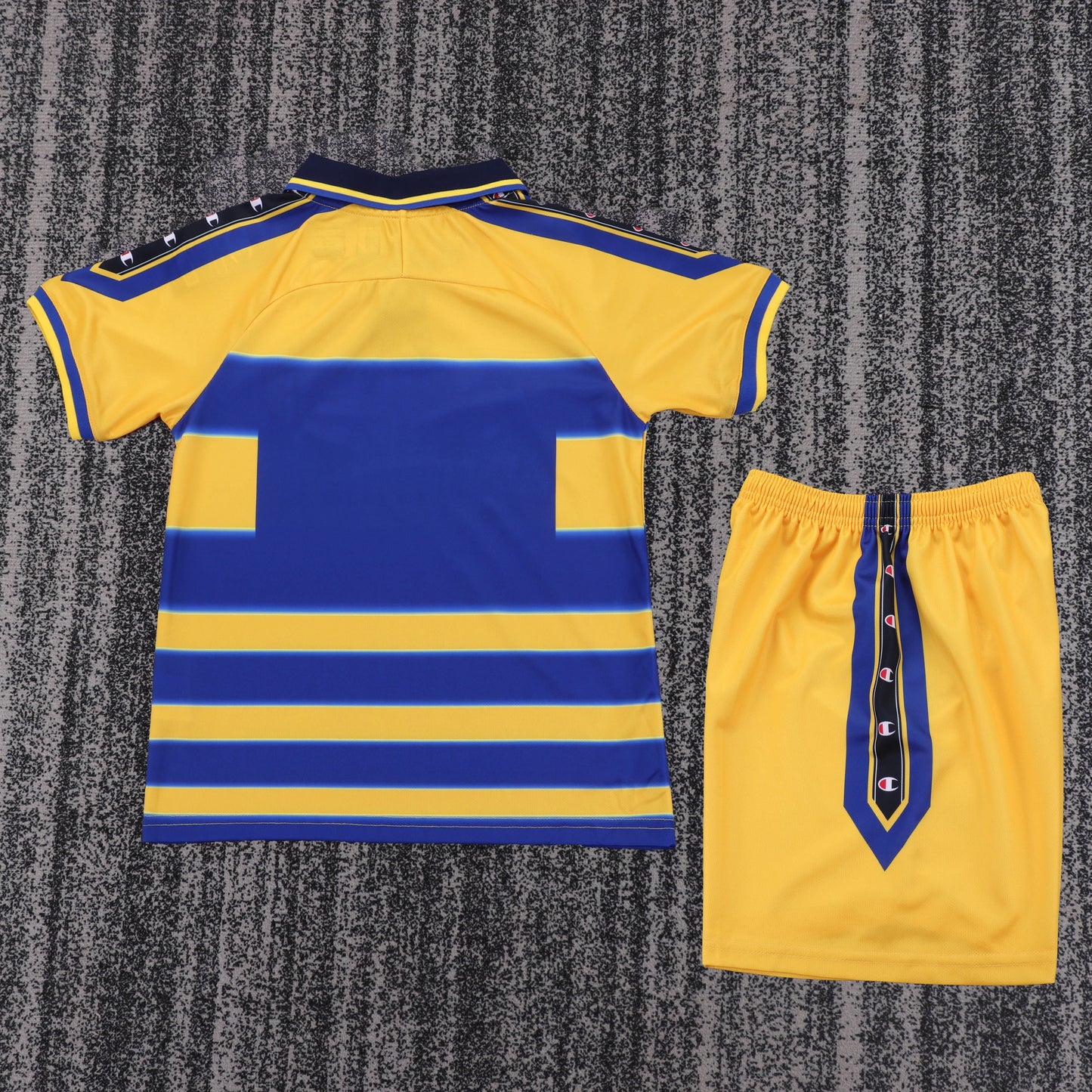 Kit Infantil Parma Away 98/99 Retrô Champion  - Amarelo e Azul