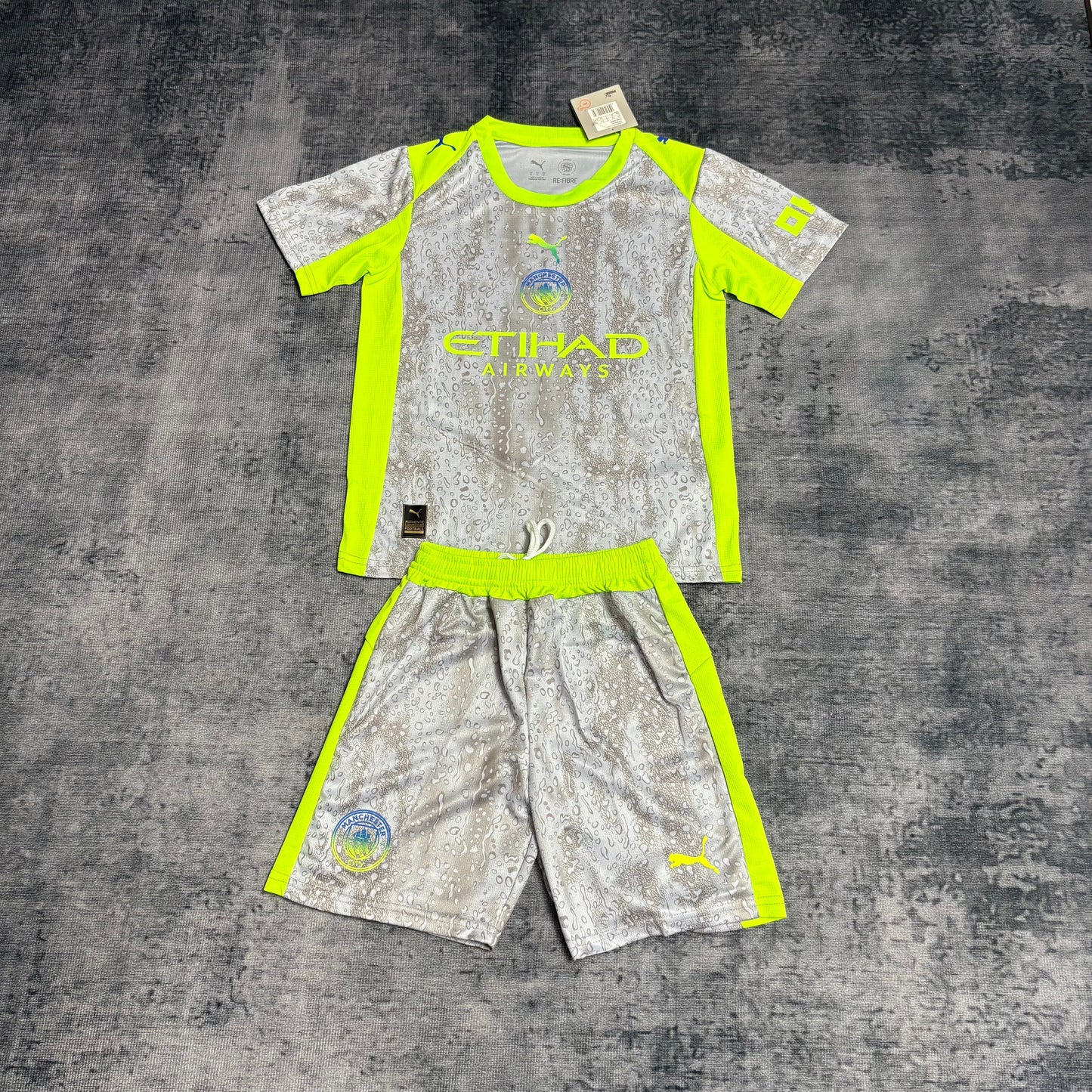 Kit Infantil Manchester City Fourth 25/26 - Cinza