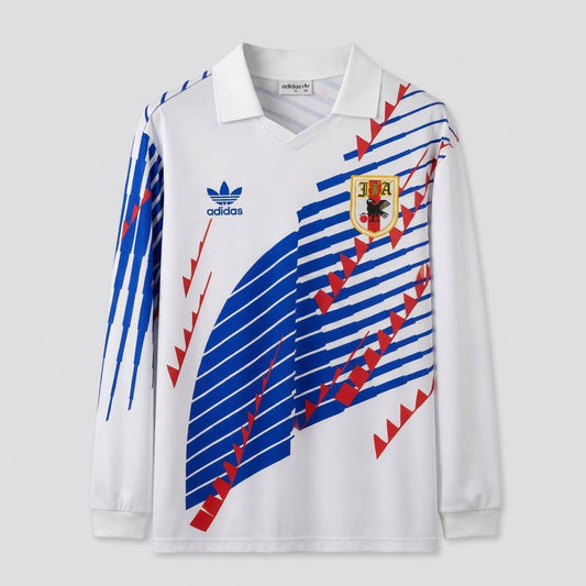 Japão Away Retro 1994 Manga Longa Adidas - Branca e Azul
