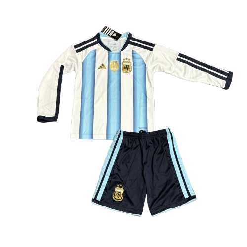 Kit Infantil Argentina Home Manga Longa 26/27 - Branco e Azul