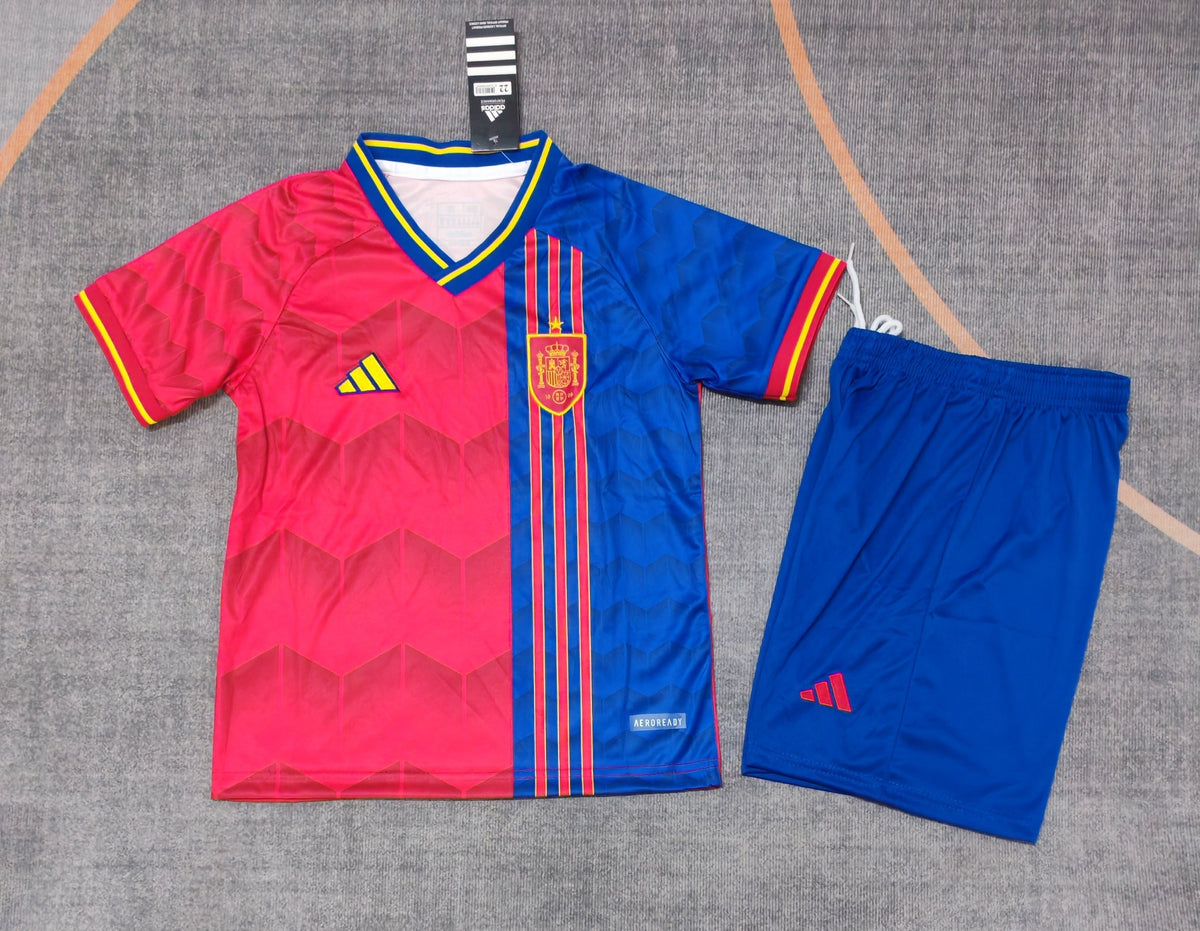Kit Infantil Espanha Edição Especial 25/26 Adidas Unissex -  Vermelho e Azul
