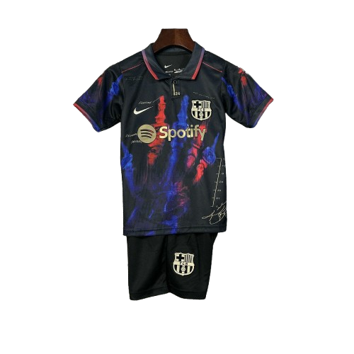 Kit Infantil Barcelona Edição Especial 25/26 - Preto e Grená