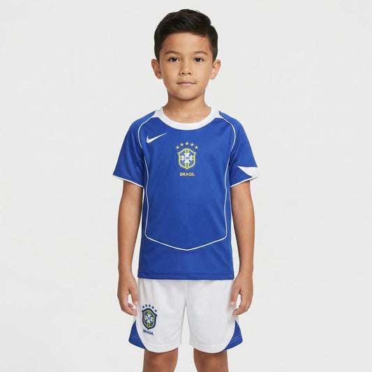 Kit Infantil Brasil Retro Away 2005 - Azul