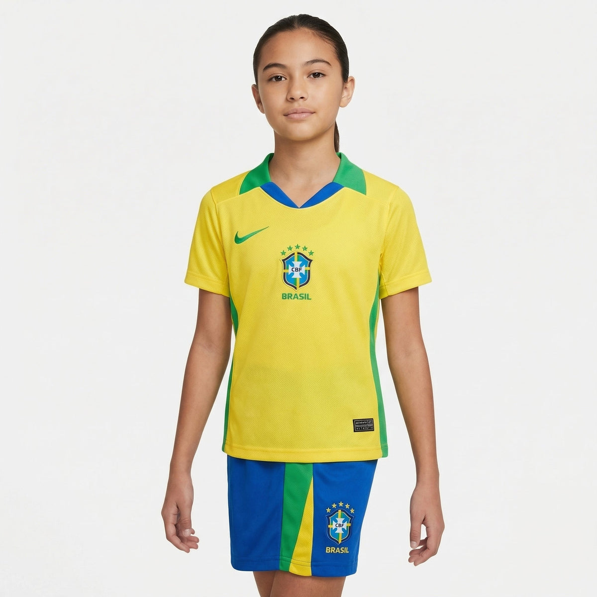 Kit Infantil Brasil Home 25/26 Feminino - Amarelo