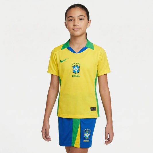 Kit Infantil Brasil Home 25/26 Feminino - Amarelo
