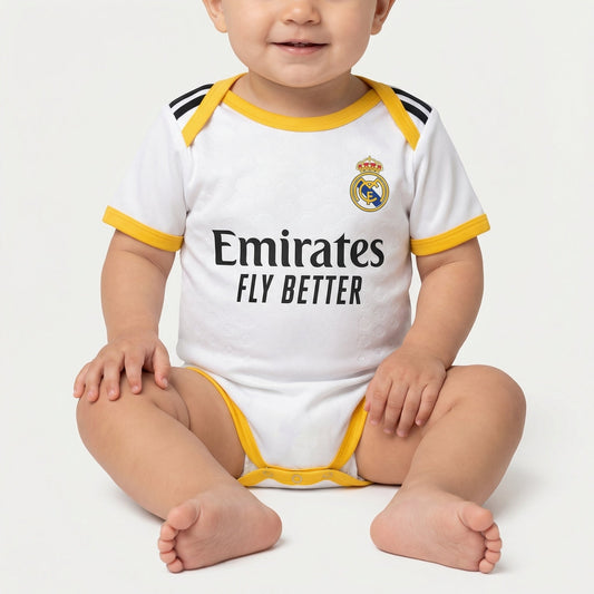 Body Bebê Infantil Real Madrid 25/26 -Branco