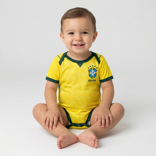 Body Bebê Infantil Brasil Home 26/27  - Amarelo
