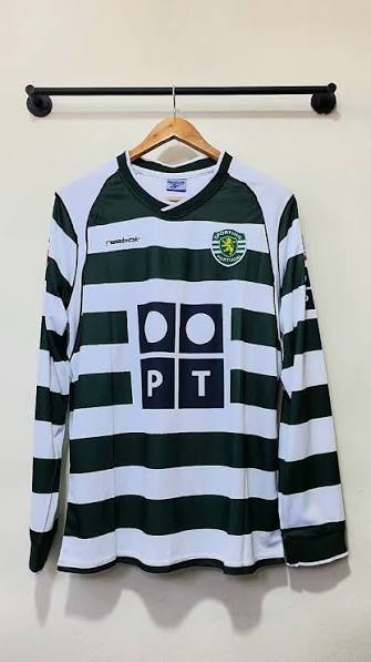 Sporting Home 02/03 Manga Longa Reebok - Verde e Branco