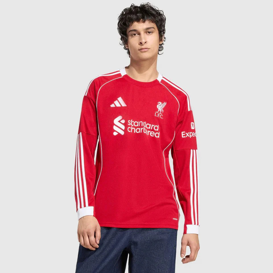 Liverpool Home 25/26 Manga Longa Torcedor Adidas - Vermelha