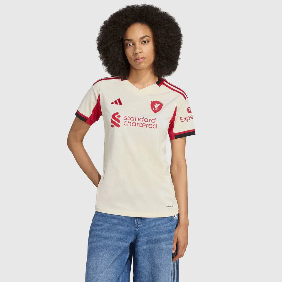 Liverpool Away 25/26 Feminina Adidas - Bege