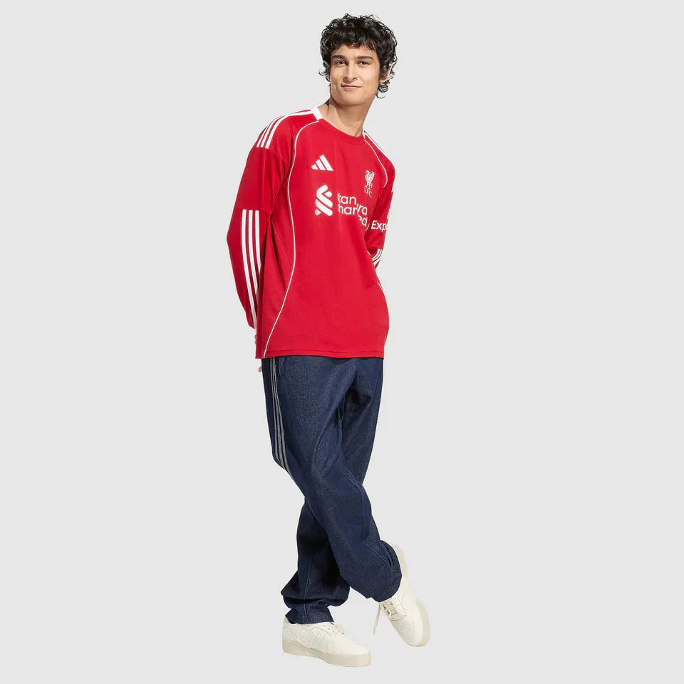 Liverpool Home 25/26 Manga Longa Torcedor Adidas - Vermelha