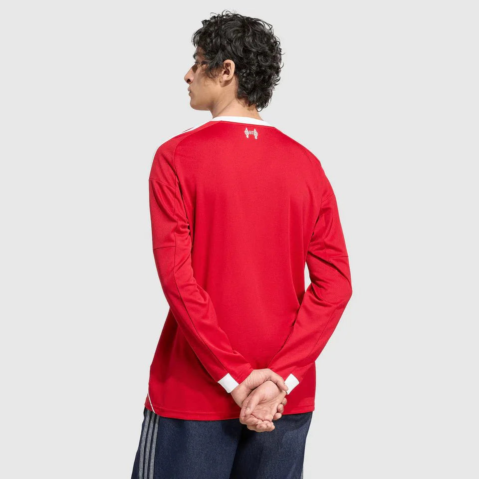 Liverpool Home 25/26 Manga Longa Torcedor Adidas - Vermelha
