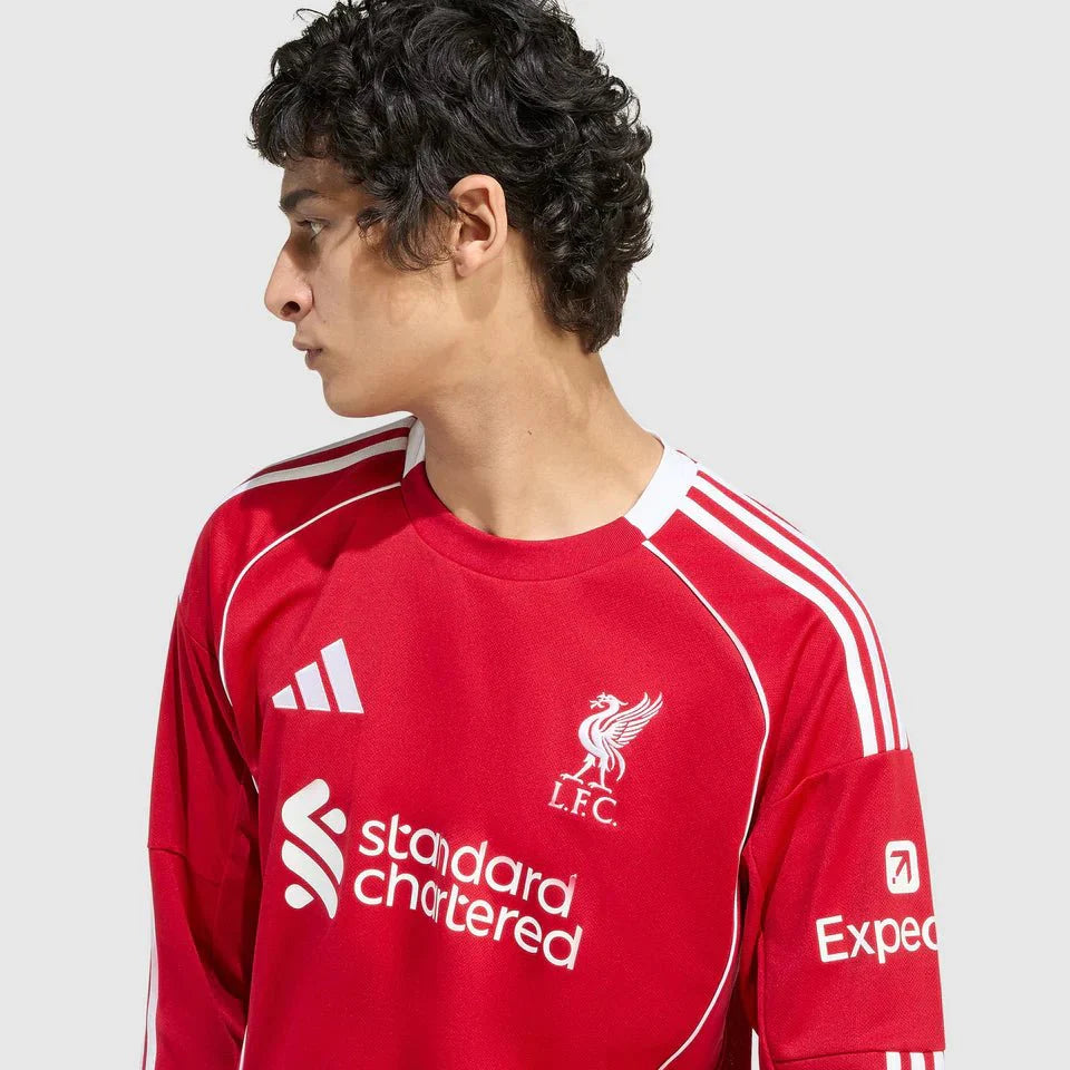 Liverpool Home 25/26 Manga Longa Torcedor Adidas - Vermelha
