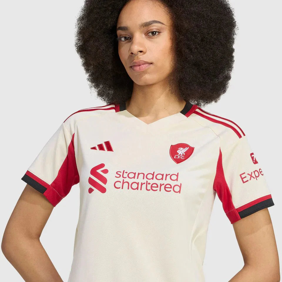 Liverpool Away 25/26 Feminina Adidas - Bege