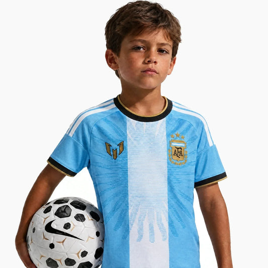 Kit Infantil Argentina Despedida Messi 26/27 - Azul e Branca