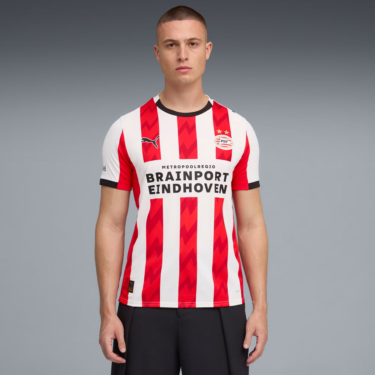 PSV Home 25/26 Torcedor Puma - Vermelho e Branco