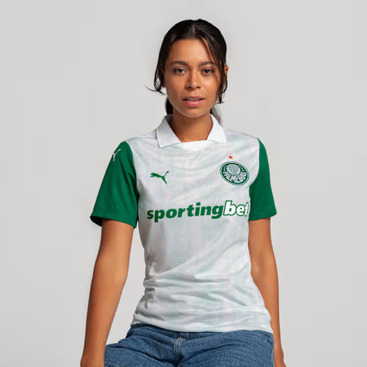 Palmeiras Away 25/26 Torcedor Feminina Puma - Branca e Verde