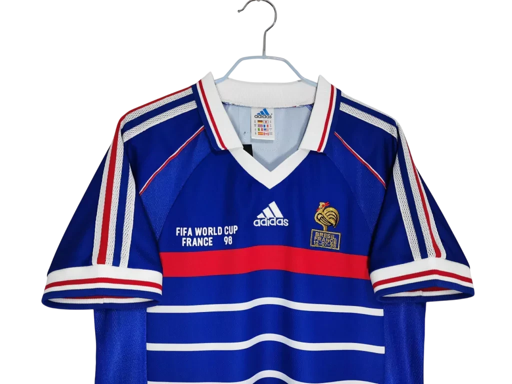 França Home Retrô 1998 Masculino Adidas  - Azul