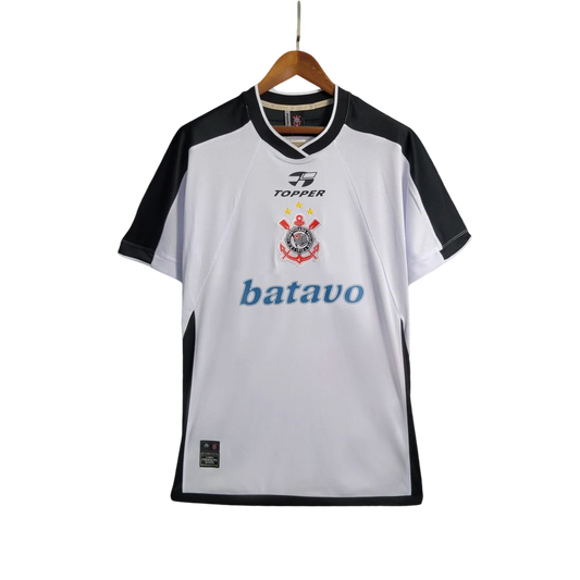 Corinthians Retrô Home 2000 Topper Masculina - Preta e Branca