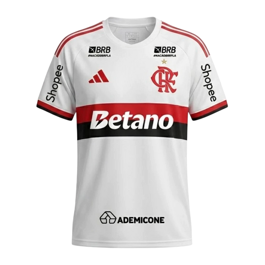 Flamengo Away 26/27 Torcedor Com Patrocínios Adidas Masculino - Branco